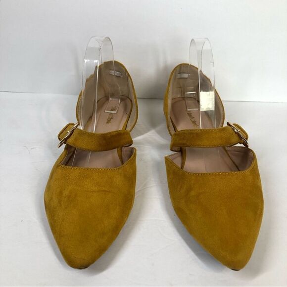 MODCLOTH Heartmoon Mustard Yellow Point Flats Mary Jane Size 11 - Picture 2 of 9